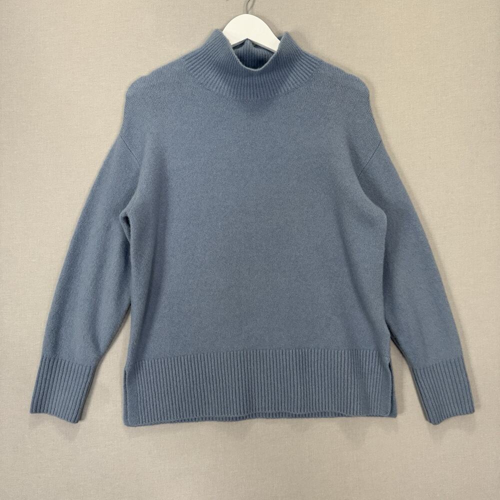 J.Crew Mockneck Extra Soft Sweater Womens XS Blue Cozy Lounge Minimalist Preppy